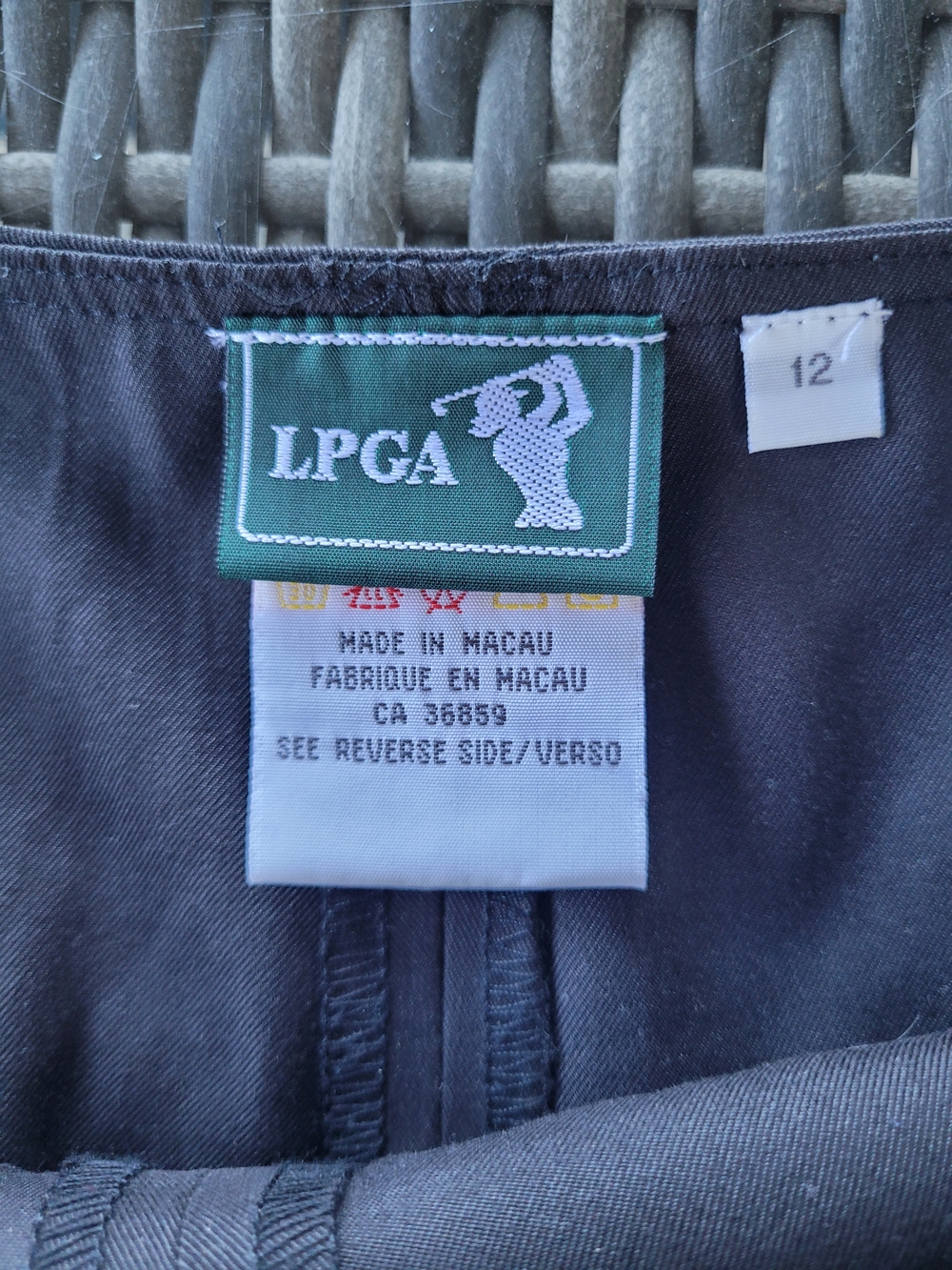 078 LPGA Official Golf Black Active Performance Skirt, Integrated Shorts Size 12